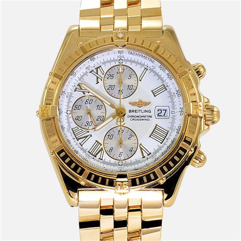 used gold breitling watches|breitling gold chronograph.